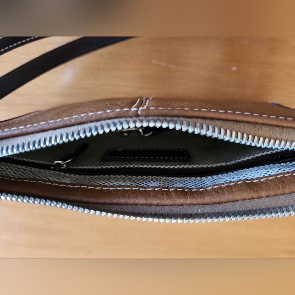 Dooney & Bourke Brown Leather Shoulder Bag - Picture 6 of 8
